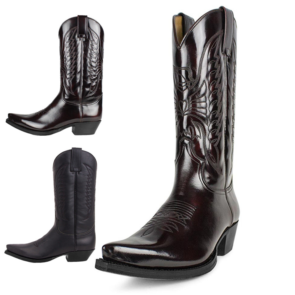 Bottes Cowboy Homme Cuir Durable Style Western Authentique 4