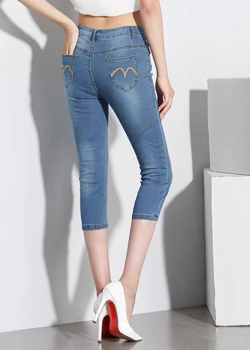 Pantalon Femme Capri Taille Haute Ajustée 4