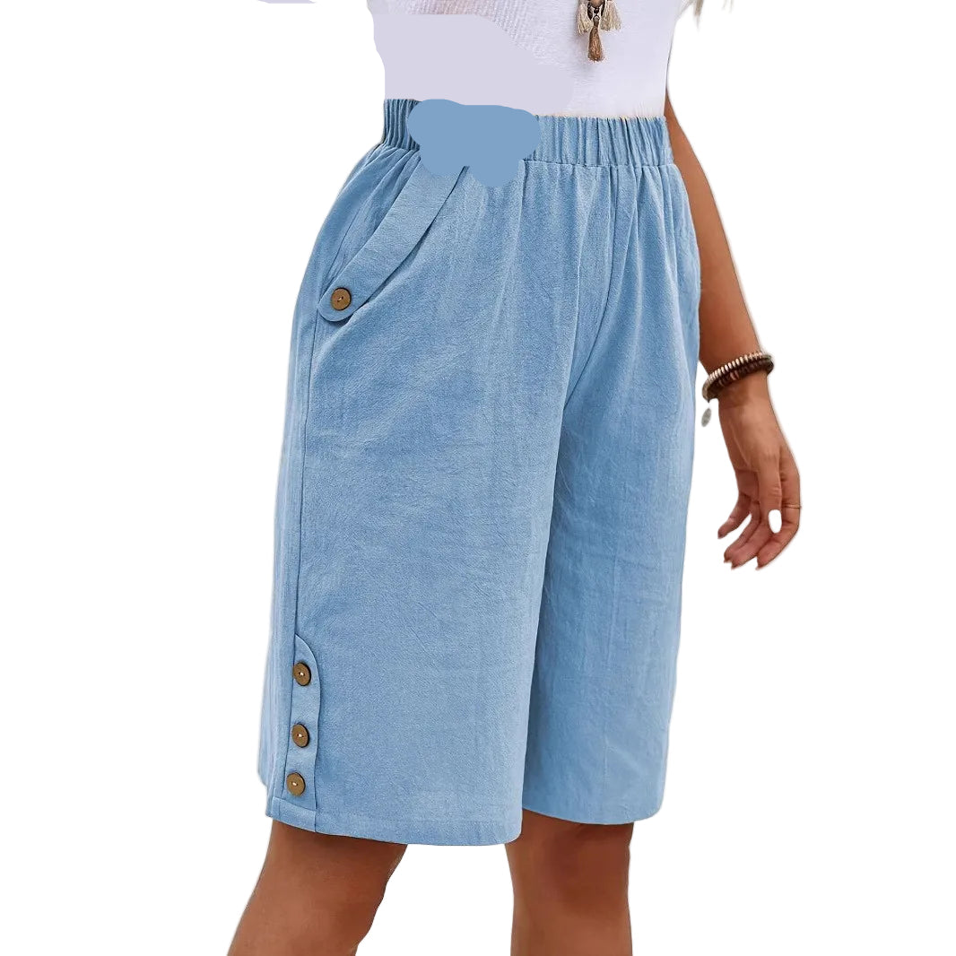 Pantalon Femme Décontracté Coupe Droite Tissu Léger 4