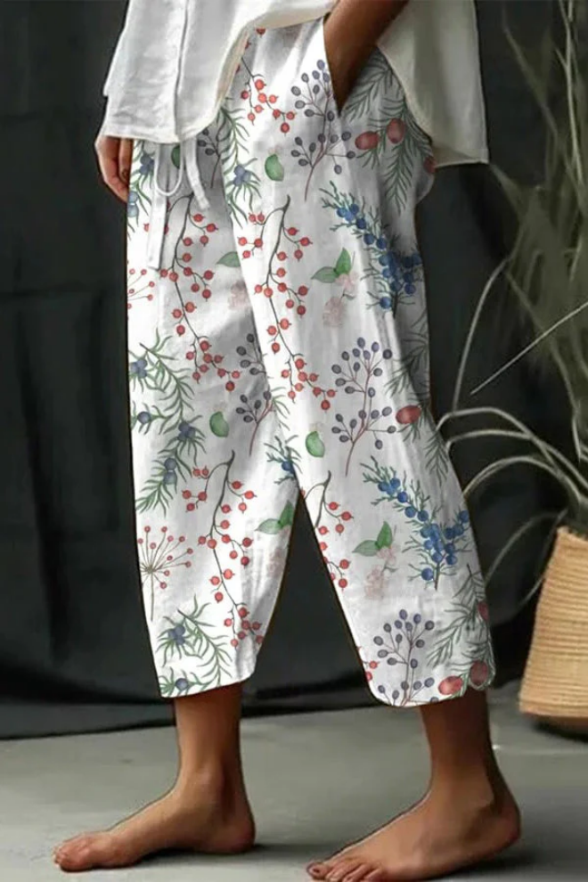 Pantalon Femme à Poches Boutonnées Imprimé Unique 2