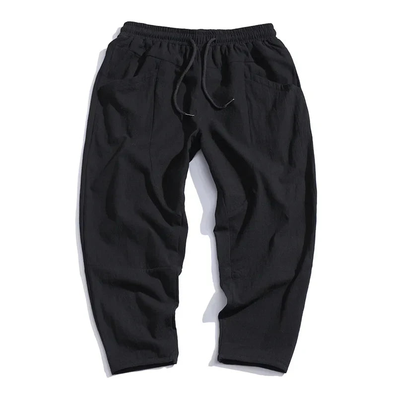 Pantalon Homme Court Décontracté avec Taille Réglable et Panneaux Articulés 4