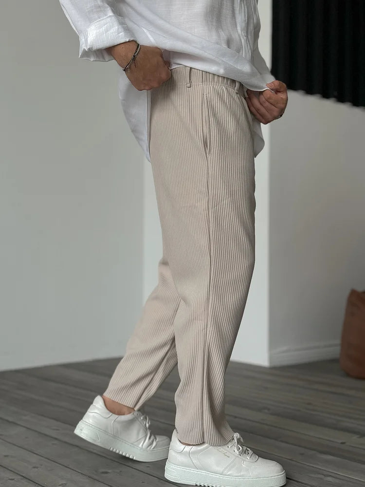 Pantalon Homme Décontracté Coupe Confortable Côtelée 1