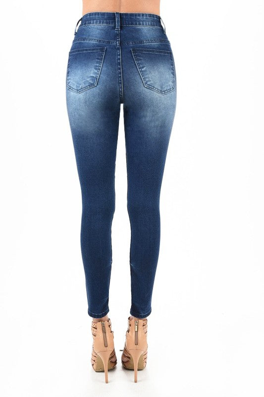 Pantalon Jean Skinny Moto Taille Haute Denim 3