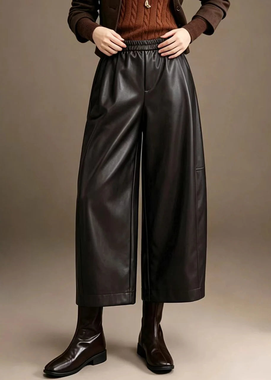 Pantalon court droit pour femme taille élastique 4