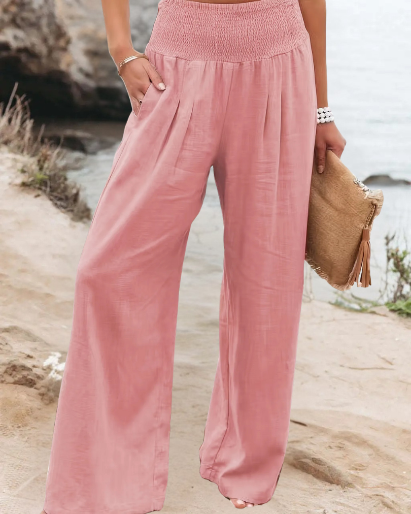 Pantalon d'Été Femme Large en Mélange de Nylon et Coton 13