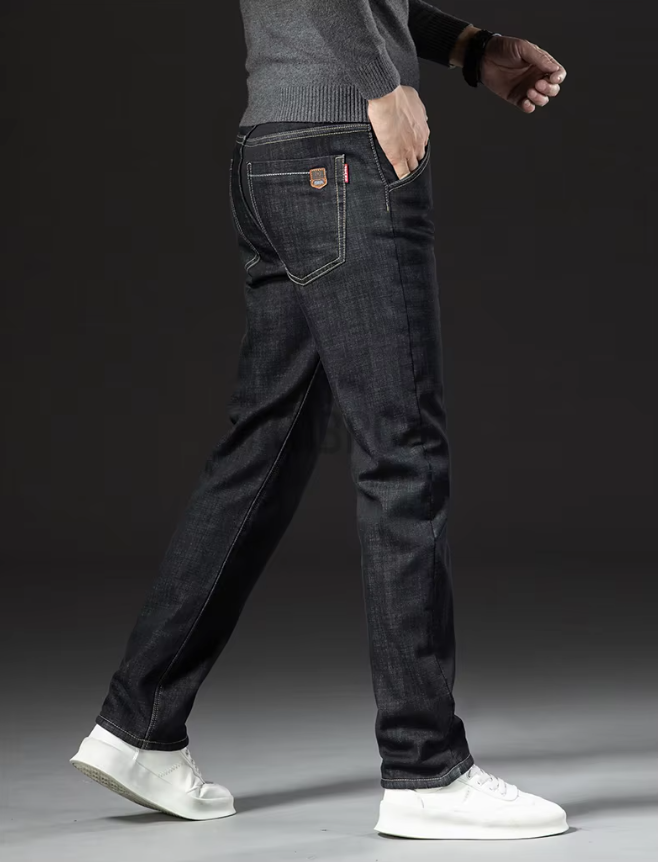 Pantalon droit pour homme en denim d'agneau 8