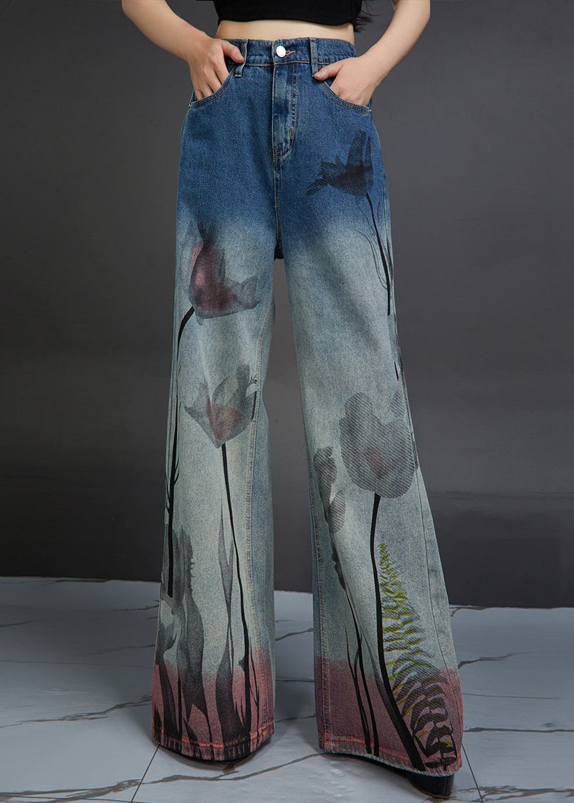 Pantalon en Jean Taille Haute Moderne 0