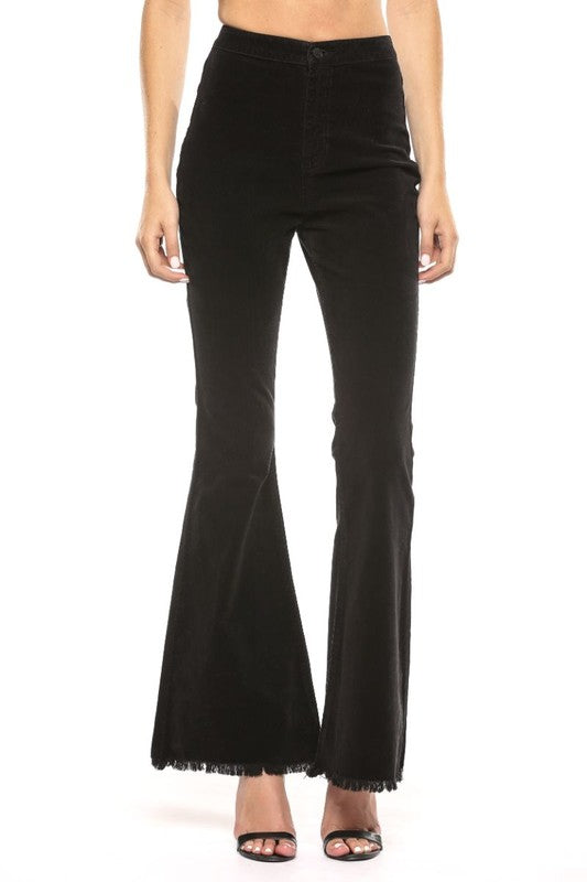 Pantalon en Velours Côtelé Femme Taille Haute Super Flare 4