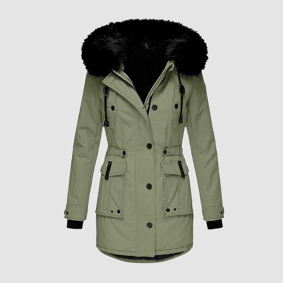 Parka Femme Confortable avec Capuche et Bordure 4