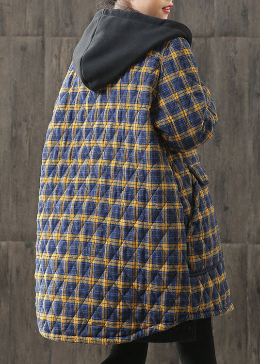 Parka d'hiver à capuche avec poches à carreaux 3