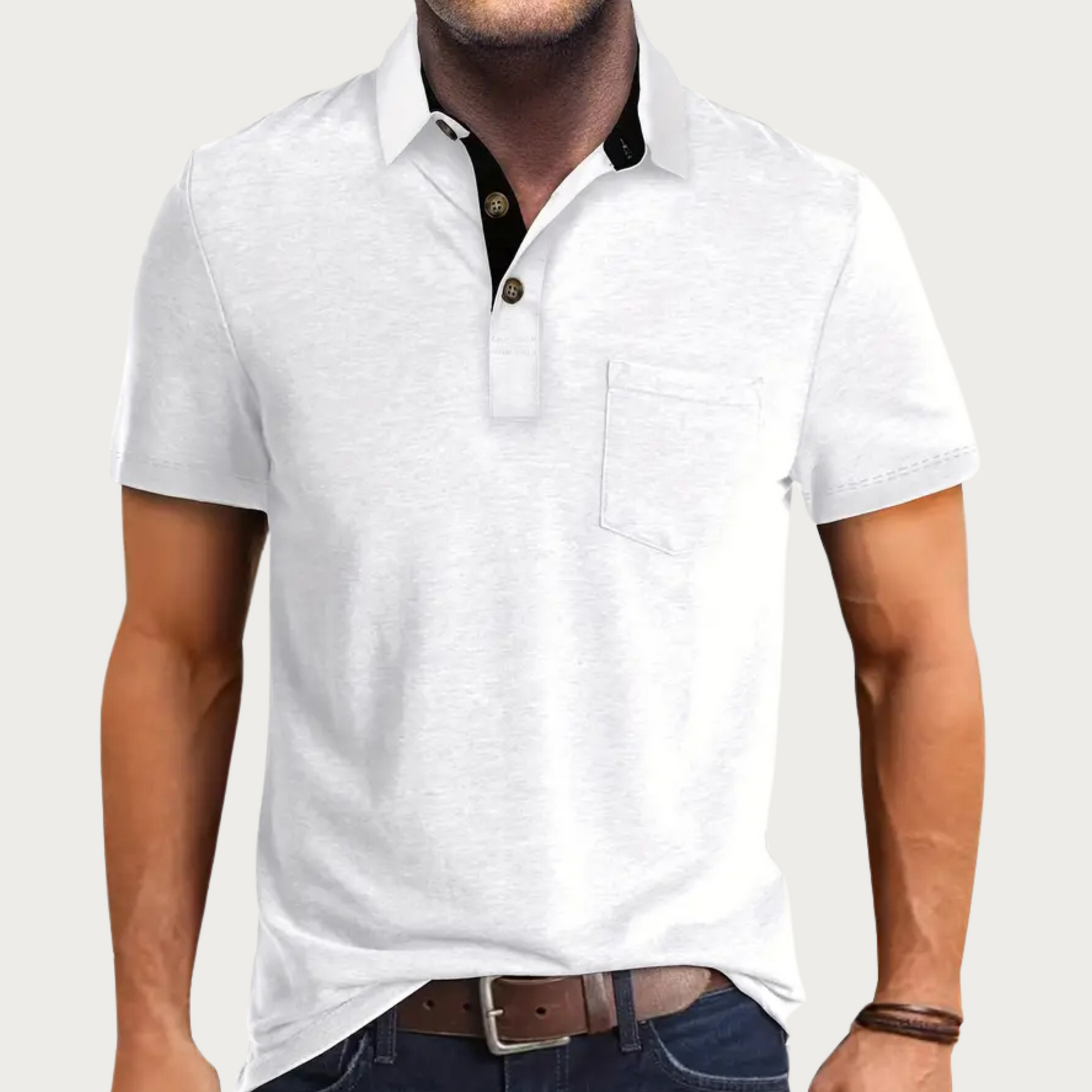 Polo Homme Classique À Manches Longues Style Décontracté 0