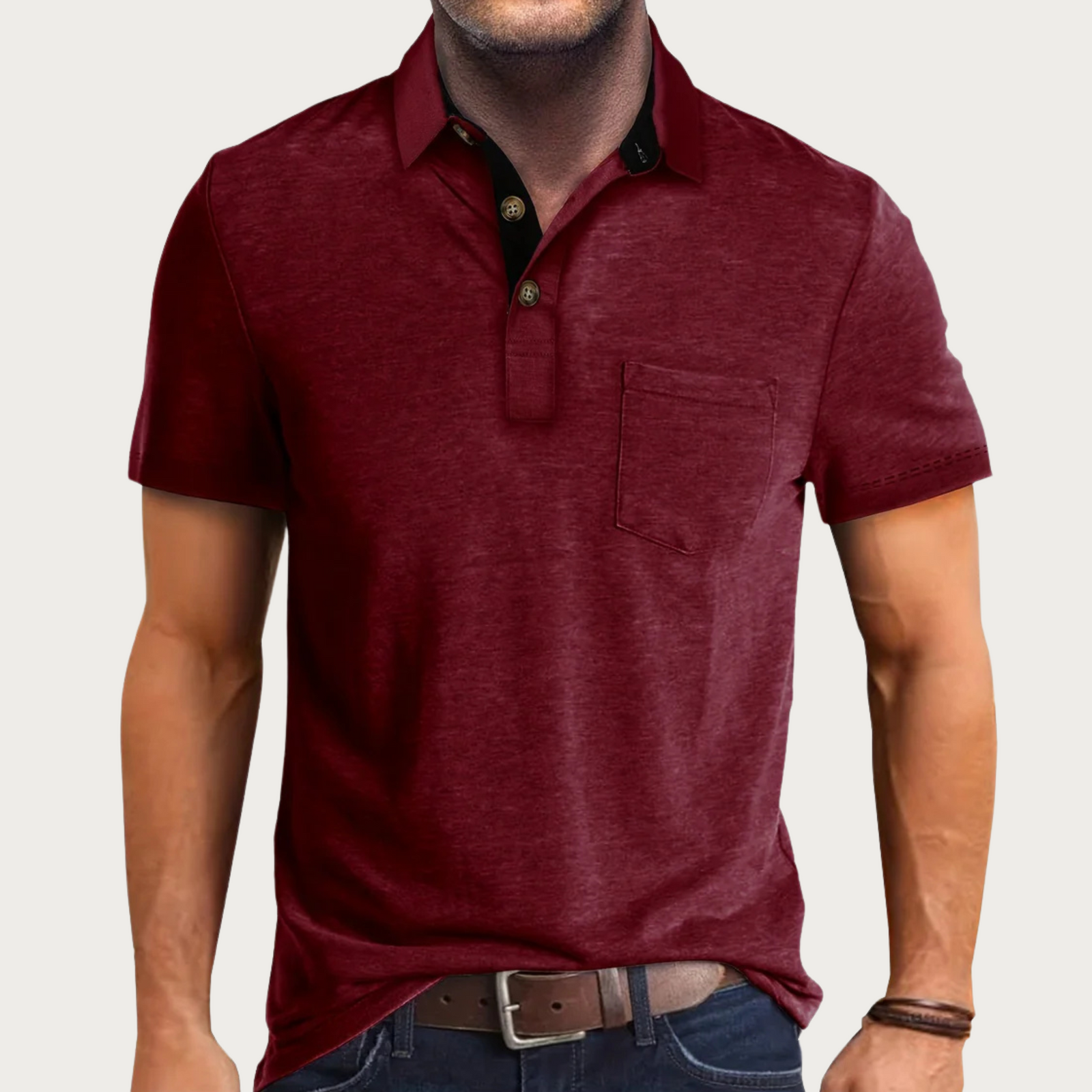 Polo Homme Classique À Manches Longues Style Décontracté 3