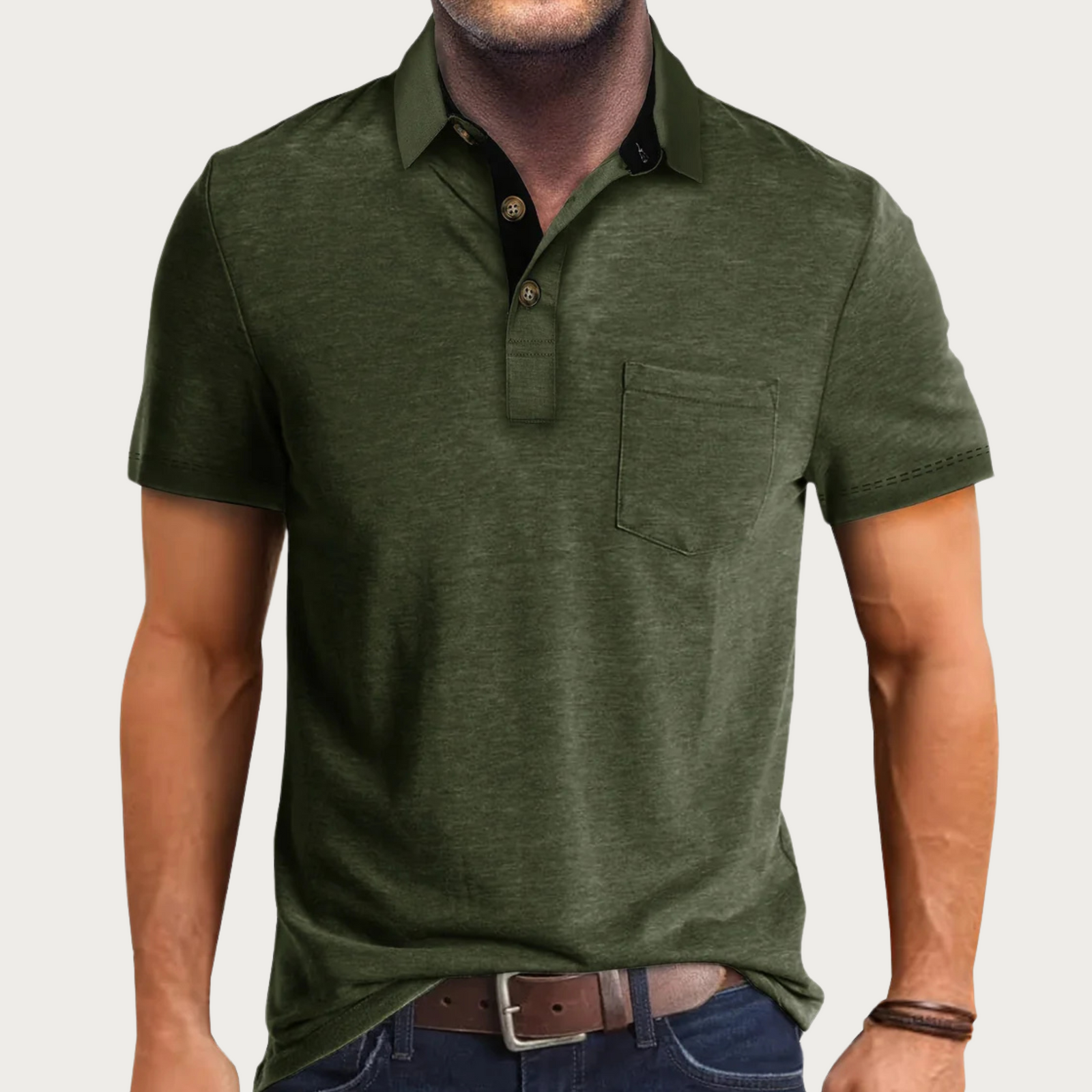 Polo Homme Classique À Manches Longues Style Décontracté 4