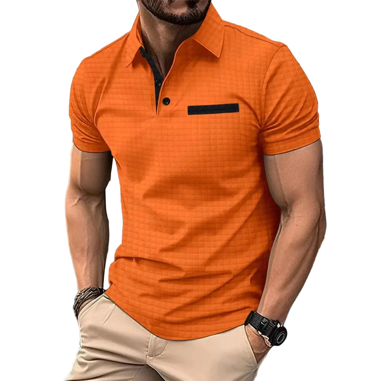 Polo Homme Décontracté Col Classique Ajusté 0