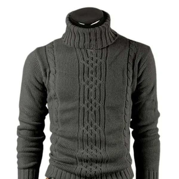 Polo Homme Tricot Câble à Manches Longues Classique 4