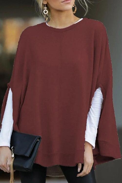 Pull-over à Manches Chauve-souris pour Femme Décontracté 1
