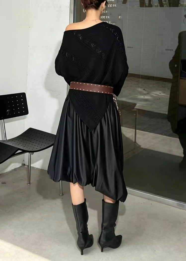 Pull Femme Asymétrique Une Épaule avec Manches Chauve-Souris 3