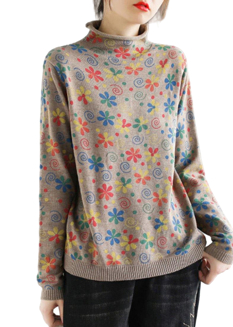 Pull Femme Col Haut Imprimé 0