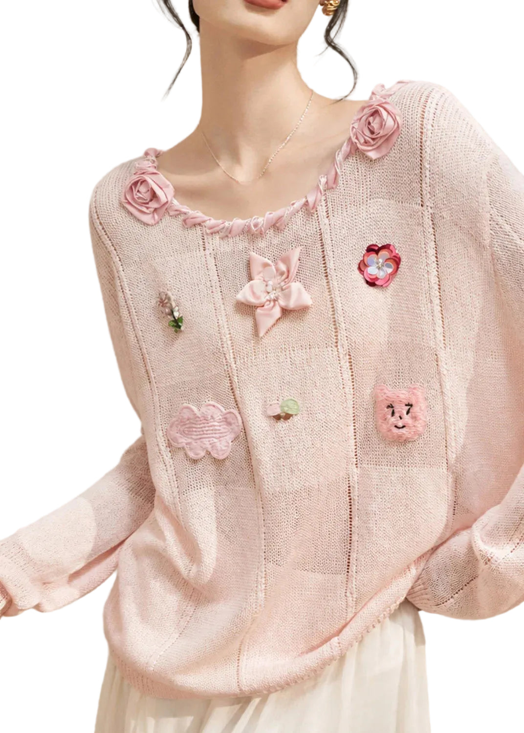 Pull Femme Col Rond Style Décontracté Automnal 0