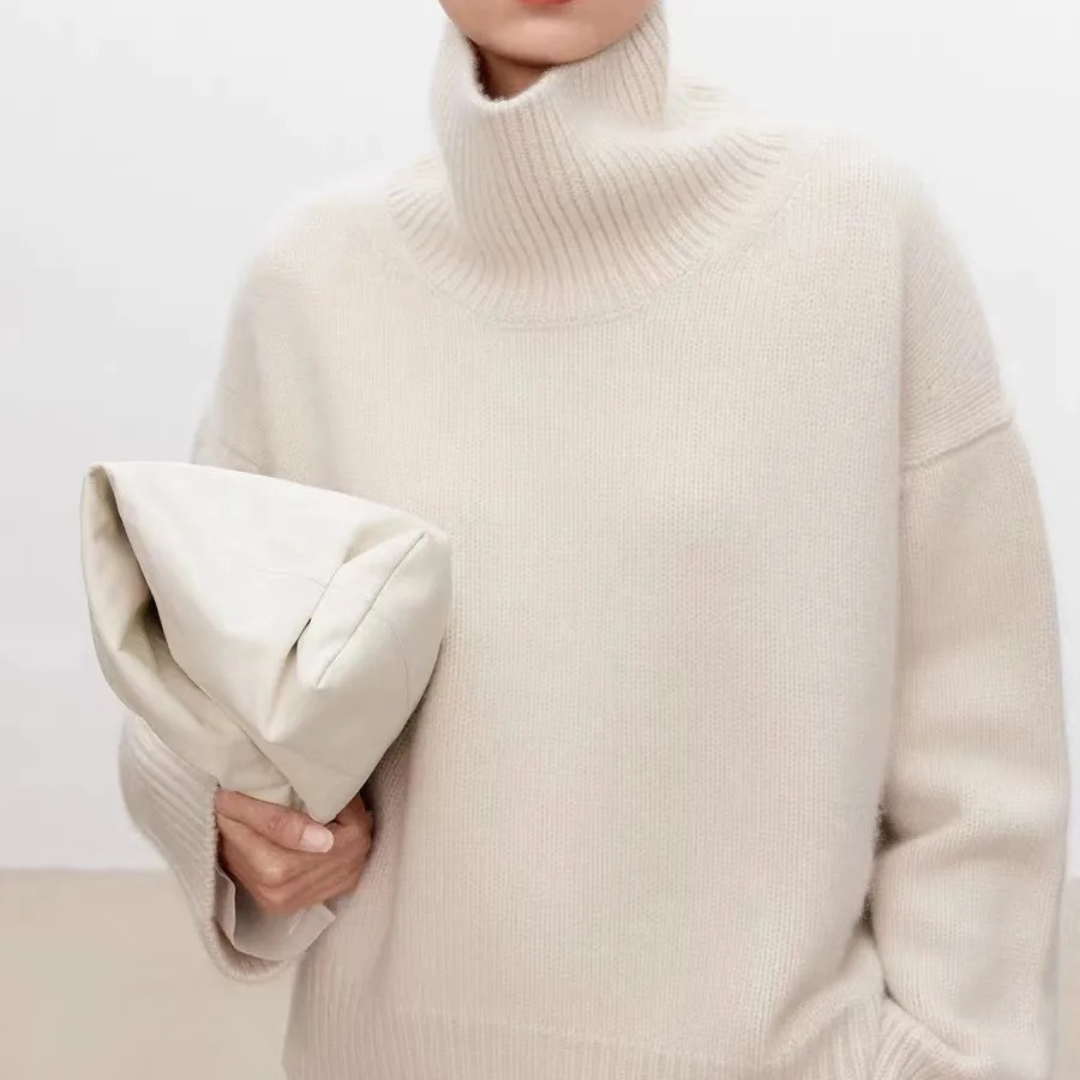 Pull Femme Col Roulé Classique Chic 6