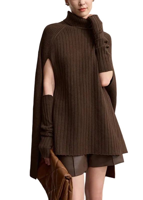 Pull Femme Col Roulé Patchwork Manches Longues 0