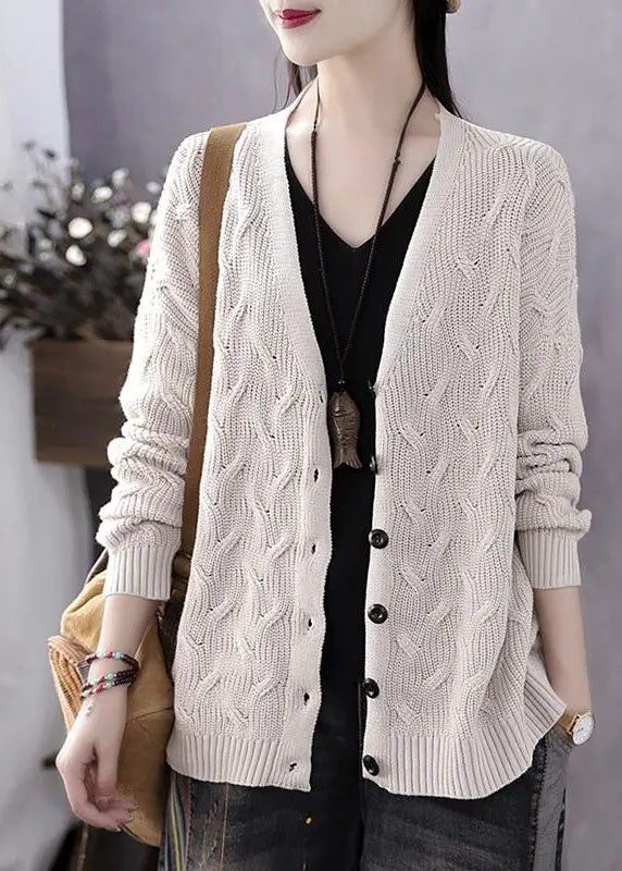 Pull Femme Col V Boutonné Casual Automne Tricoté 1