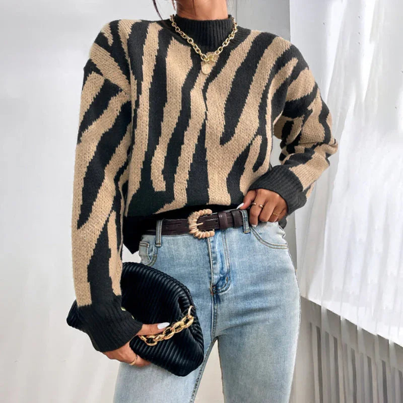 Pull Femme Décontracté à Imprimé Animal 1