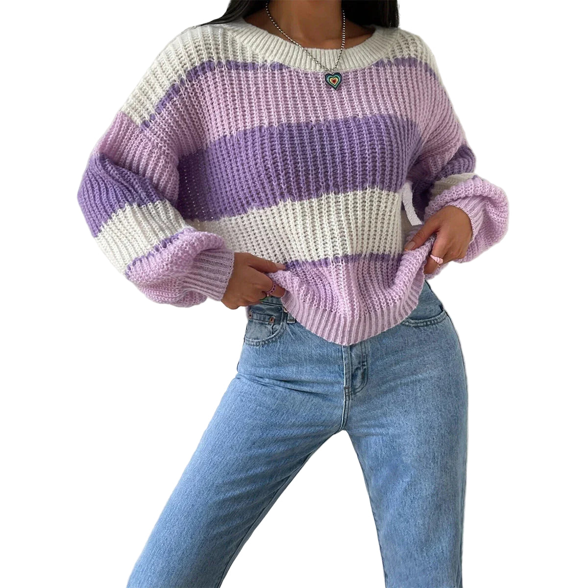 Pull Femme Surdimensionné en Grosse Maille 0