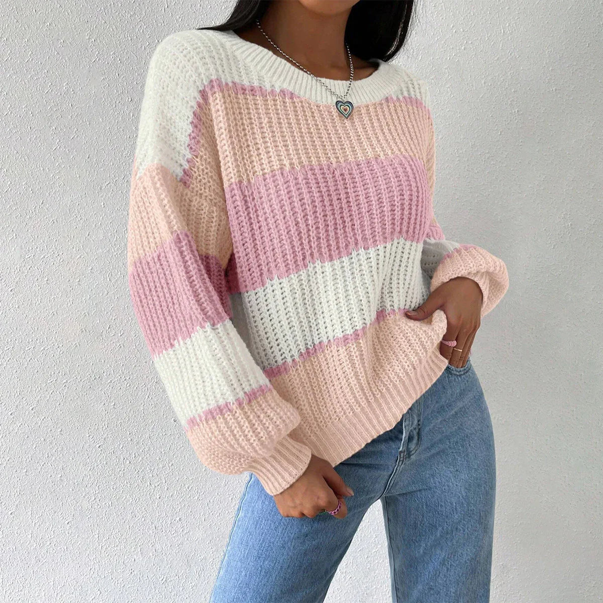 Pull Femme Surdimensionné en Grosse Maille 1
