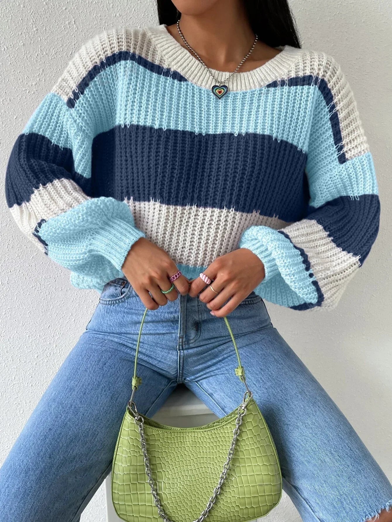 Pull Femme Surdimensionné en Grosse Maille 2