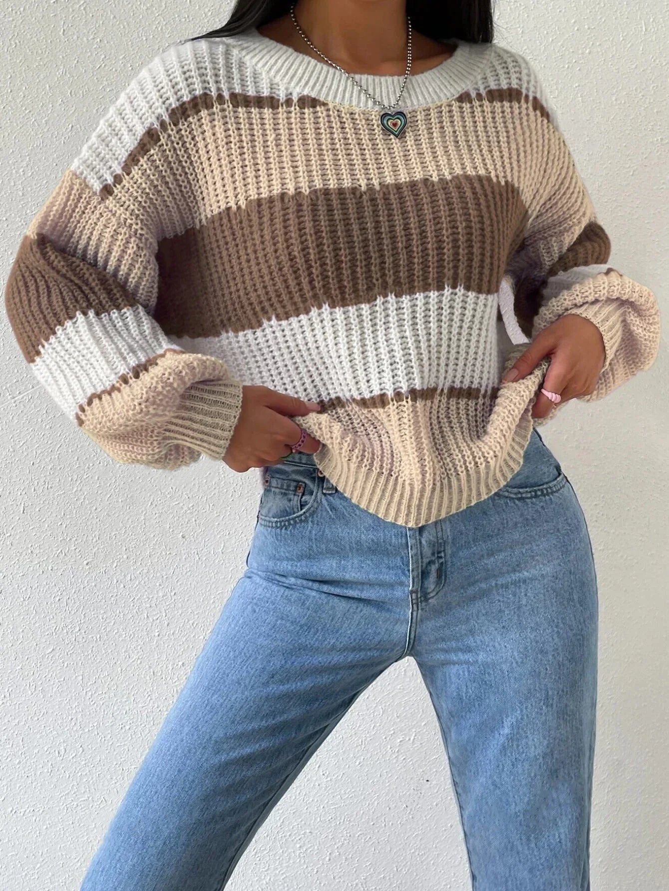 Pull Femme Surdimensionné en Grosse Maille 4