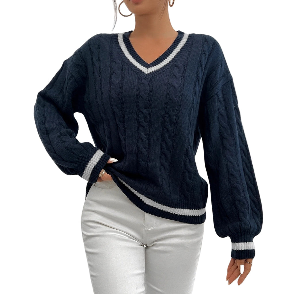 Pull Femme Tricoté Col en V 0