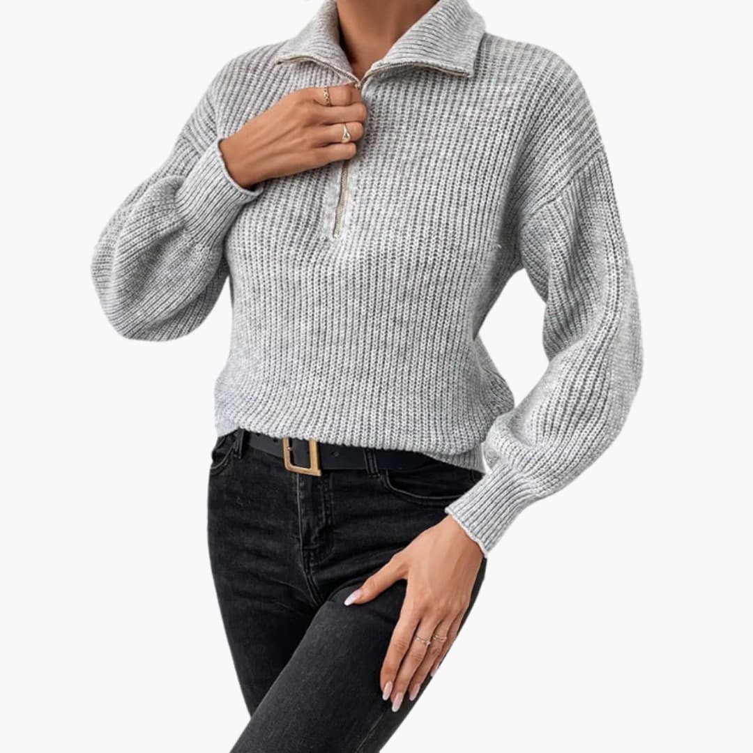 Pull Femme Tricoté à Halfzip Moderne 5