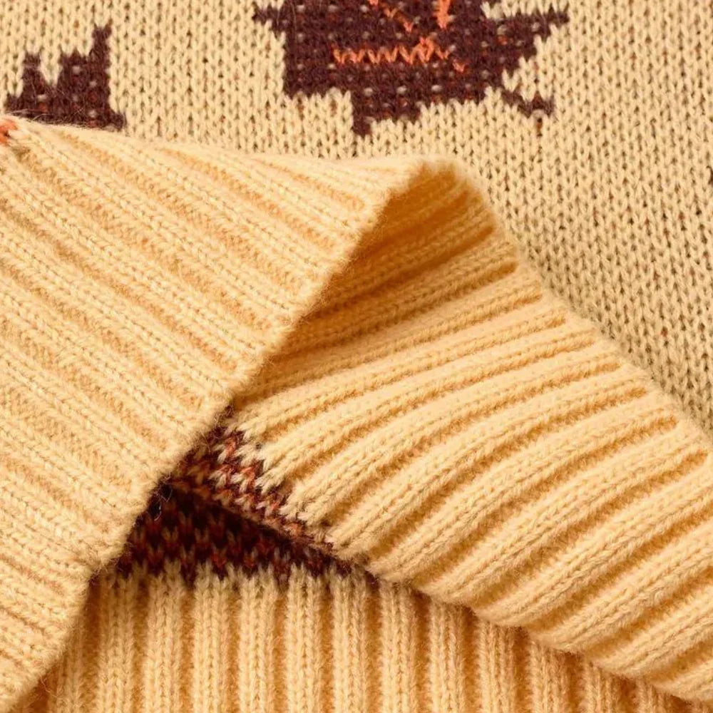 Pull Femme Tricoté à Motif Feuille 4