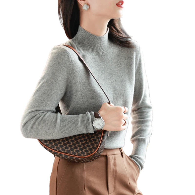 Pull Femme Turtleneck Tricoté à Manches Longues pour Automne Hiver 6