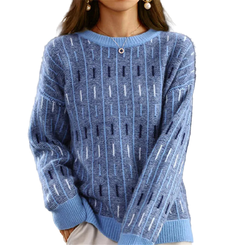 Pull Femme à Col Rond Géométrique 0