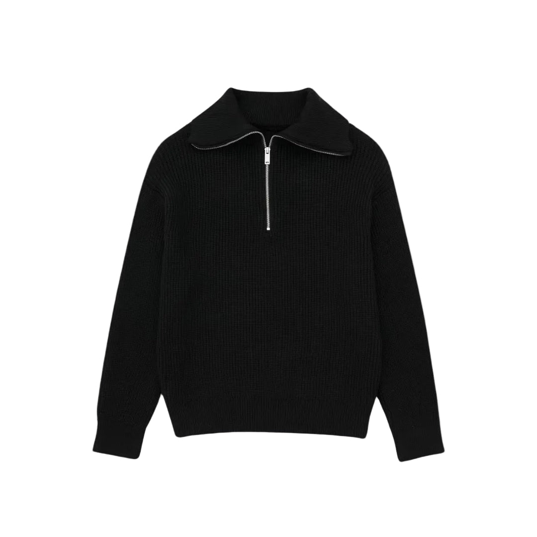 Pull Femme à Demi-Zipper Côtelé 3