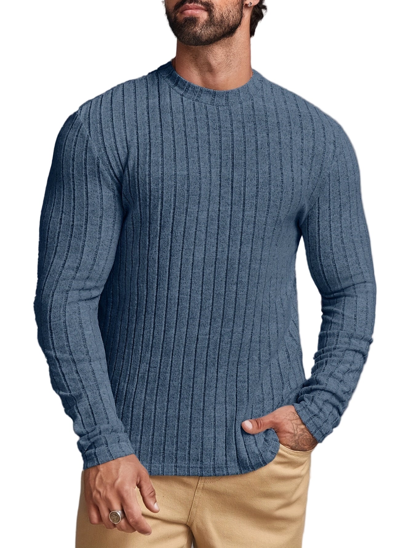Pull Homme Décontracté Col Rond Style Moderne 0