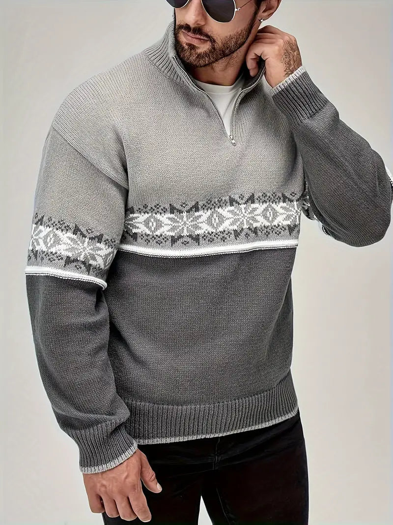 Pull Homme Tricot Chaud Style Scandinave Classique 3