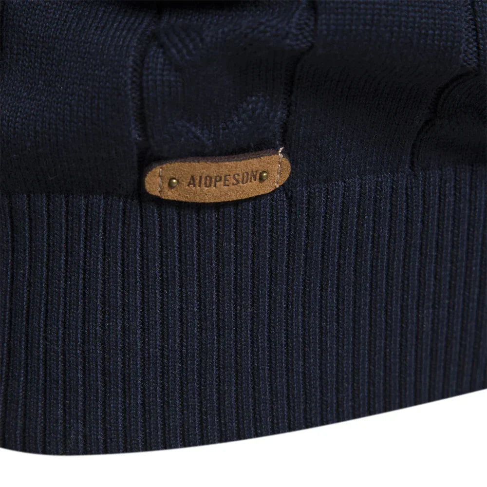 Pull Homme Tricoté Rétro avec Demi-Fermeture à Glissière 5