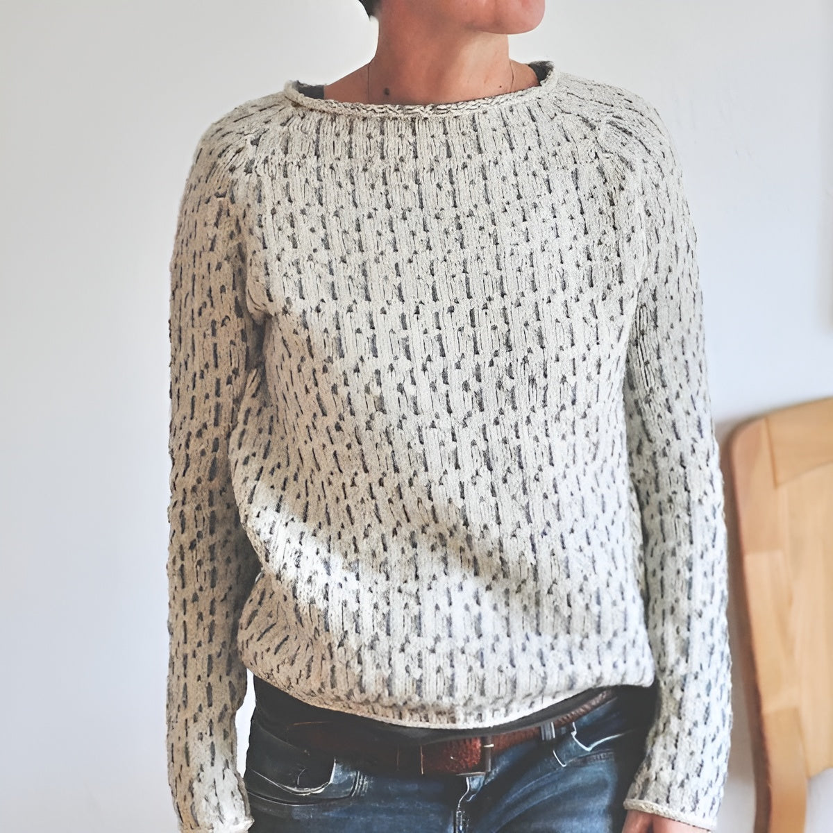 Pull Tricoté Femme Élégant 2