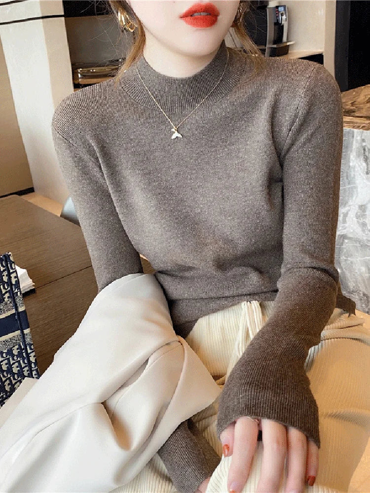 Pull à Col Roulé pour Femmes en Tricot 14