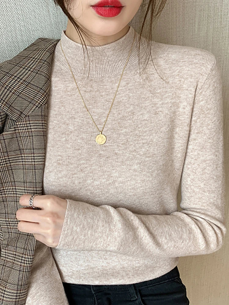 Pull à Col Roulé pour Femmes en Tricot 1