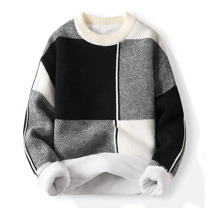 Pull à col rond color block pour hommes 0