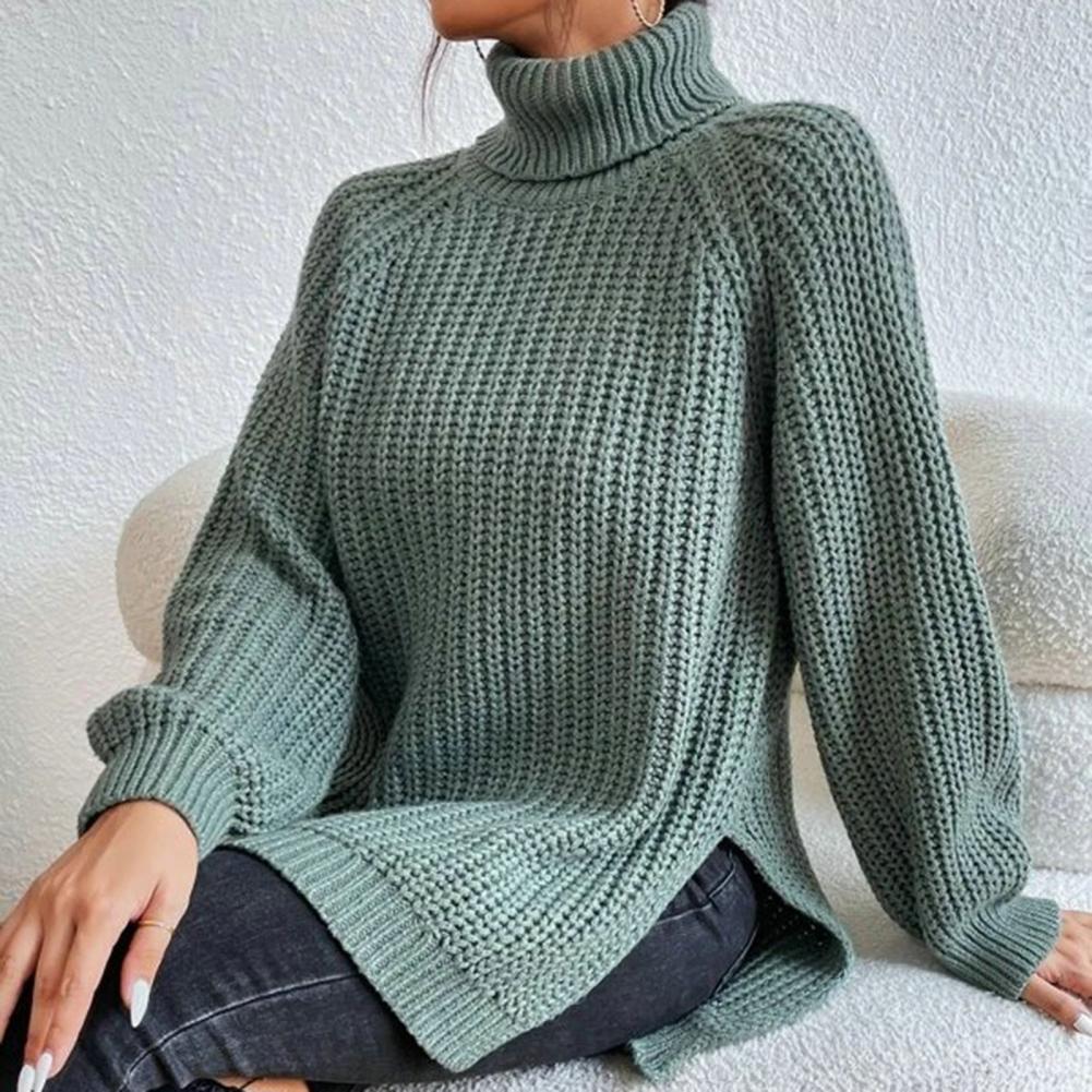 Pull à col roulé en coton pour femme 2