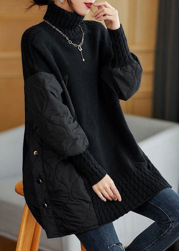 Pull à col roulé pour femmes en tricot ample 3