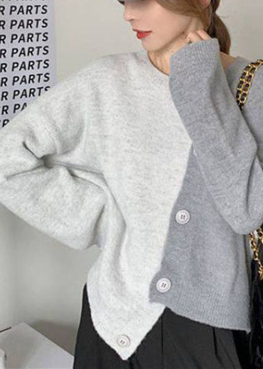 Pull d'Hiver à Boutons Asymétriques pour Femmes 1