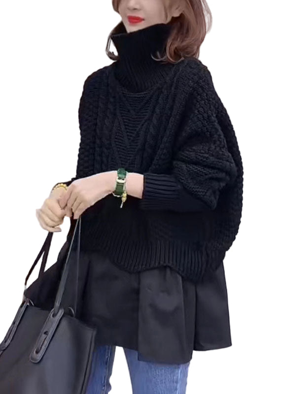 Pull en Tricot à Col Roulé pour Femme 0