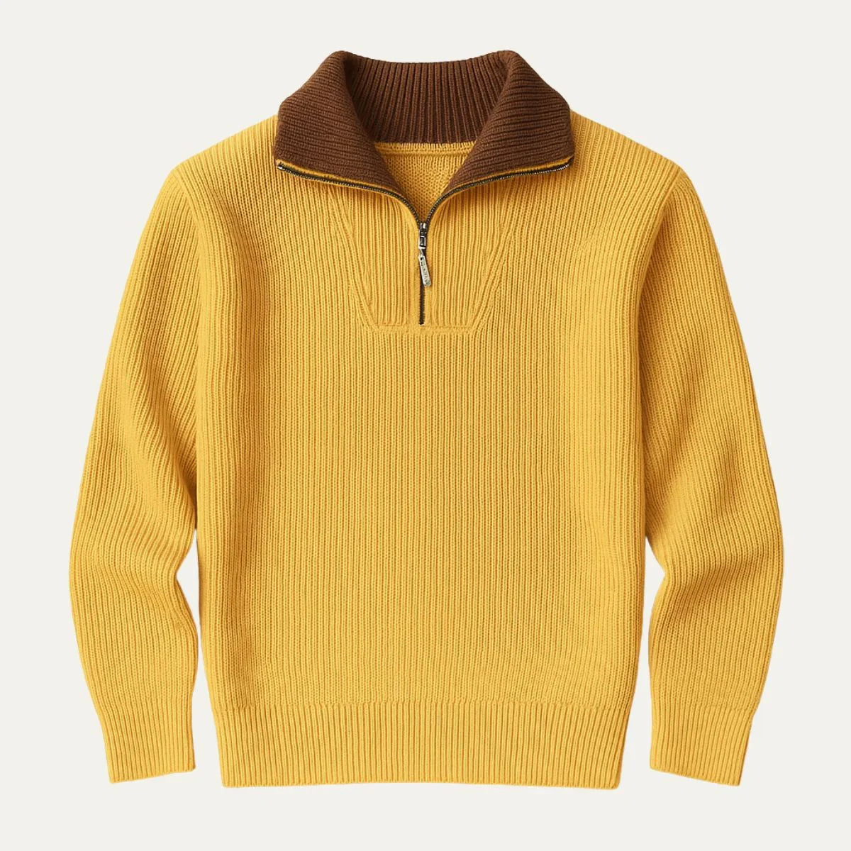 Pull en Tricot à Quart de Zip pour Hommes Chic 4