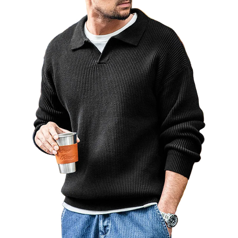 Pull pour hommes à col polo Tricoté 0